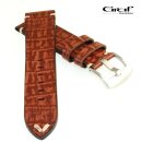 Graf Alligator-Optik Uhrenarmband Modell Antik cognac 22/20 mm, Handarbeit