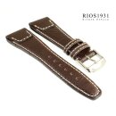 Rios1931 Uhrenarmband Modell Nature echt Büffelleder mokka 20 mm, Handgenäht