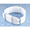 Nato Nylon Uhrenarmband Modell Camp weiß 20 mm Nato Strap