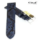 Graf echt Python Schlange Uhrenarmband blau 16 mm Handarbeit, XS-Damenlänge