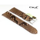 Graf echt Python Schlange Uhrenarmband cognac 20 mm Handarbeit, XS-Damenlänge