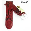 Graf echt Python Schlange Uhrenarmband rot 20 mm...