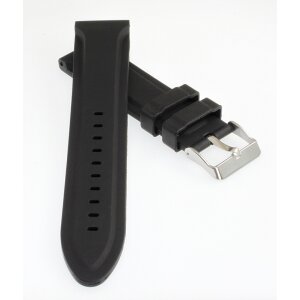 Silikon Uhrenarmband Modell Mariner schwarz 24 mm