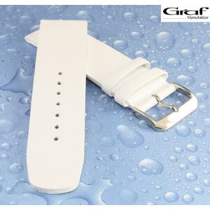 Graf Kalbsleder Uhrenarmband Modell Spree weiß 22 mm, XS-Damenlänge