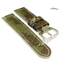 Diloy Camouflage Canvas Textil Uhrenarmband Modell Seals oliv 18 mm, Tarnfarben
