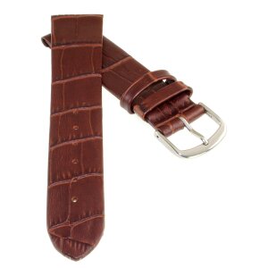 Feines Kroko Clip-Uhrenarmband Modell Clip-Luis-NL mocca 16 mm, Clipsystem