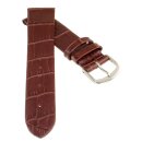 Feines Kroko Clip-Uhrenarmband Modell Clip-Luis-NL mocca 18 mm, Clipsystem