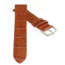 Feines Kroko Clip-Uhrenarmband Modell Clip-Luis-NL cognac 18 mm, Clipsystem