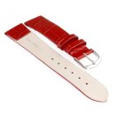 Feines Kroko Clip-Uhrenarmband Modell Clip-Luis rot 8 mm, Clipsystem