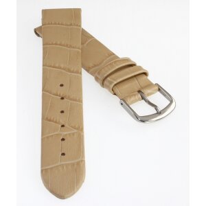 Feines Kroko Clip-Uhrenarmband Modell Clip-Luis creme-beige 10 mm, Clipsystem