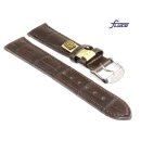 Fluco echt Louisiana Alligator Uhrenarmband Modell Bali mocca 20 mm, Handarbeit