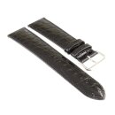 Kroko-Optik Leder Uhrenarmband Modell Samba XL schwarz 16 mm, extralang