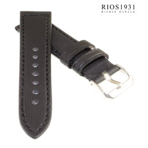Rios1931 Nytech Uhrenarmband Modell Advance schwarz 22 mm wasserfest