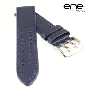 ene strap Büffelleder Uhrenarmband Modell Fuegro Doppeldorn blau-TiT 22 mm