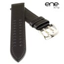 ene strap Büffelleder Uhrenarmband Modell Fuegro Doppeldorn schwarz-TiT 24 mm