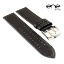 ene strap Büffelleder Uhrenarmband Modell Fuegro Doppeldorn schwarz-TiT 24 mm