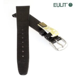 Eulit Teju-Eidechse Clip-Uhrenarmband Modell Teju Clip schwarz 10 mm, Clipsystem