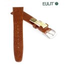 Eulit Teju-Eidechse Clip-Uhrenarmband Modell Teju Clip cognac 14 mm, Clipsystem