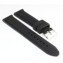 Silikon Uhrenarmband mit Reifenmuster Modell Monaco schwarz 18 mm