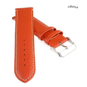 Diloy Büffelleder Uhrenarmband Modell Toronto orange 20 mm