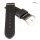 Diloy Vintage Nappaleder Uhrenarmband Modell Burgos schwarz 18 mm, Handnaht