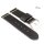 Diloy Vintage Nappaleder Uhrenarmband Modell Burgos schwarz 18 mm, Handnaht