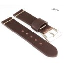 Diloy Vintage Nappaleder Uhrenarmband Modell Burgos mocca 24 mm, Handnaht