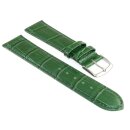 Feines Alligator Leder Uhrenarmband Modell Lausanne-NL grün-TiT 16 mm