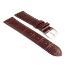Feines Alligator Leder Uhrenarmband Modell Lausanne-NL mocca-TiT 22 mm