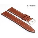 Rios1931 Uhrenarmband echt Juchtenleder Modell Pensa cognac 20/18 mm, Handarbeit