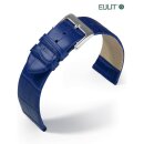 Feines Eulit Alligator Uhrenarmband Modell Rainbow königsblau 16 mm ohne Naht