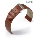 Feines Eulit Alligator Uhrenarmband Modell Rainbow cognac 20 mm ohne Naht