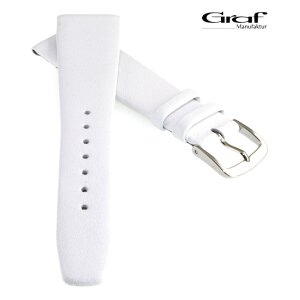 Graf feinstes Kalbs-Nappaleder Uhrenarmband Modell Jazz weiß 16 mm, XS-Kurzlänge