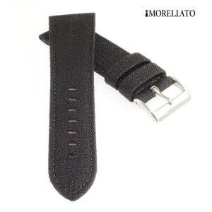 Morellato Canvas Textil Uhrenarmband Modell Cordura schwarz 18 mm, wasserfest