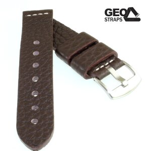 GEO-Straps Soft-Büffelleder Uhrband Modell Cherokee WN dunkelbraun 22 mm