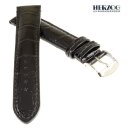 Herzog Alligator Leder Uhrenarmband Modell Paris schwarz 20 mm, Handarbeit