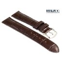 Herzog Alligator Leder Uhrenarmband Modell Paris mocca 20 mm, Handarbeit