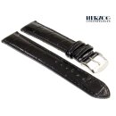 Herzog Alligator Leder Uhrenarmband Modell Paris schwarz 22 mm, Handarbeit