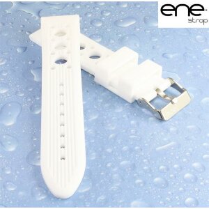 Premium ene strap Silikon Uhrenarmband Modell Mille-Miglia weiß 20 mm
