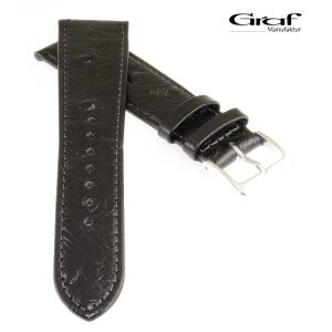 Graf Strauß-Optik Uhrenarmband Modell Charlton schwarz 22 mm, Handarbeit