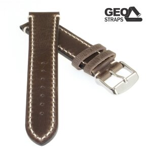 GEO-Straps Uhrenarmband Rindleder Modell Pegasus mocca 22 mm, Handarbeit