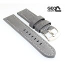 GEO-Straps Samt-Wasserbüffel Uhrenarmband Modell Waterloo grau 24 mm