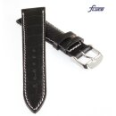 Fluco Alligator Uhrenarmband Modell Da-Vinci schwarz 18 mm Handarbeit