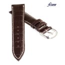 Fluco Alligator Uhrenarmband Modell Da-Vinci mocca 18 mm Handarbeit