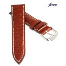 Fluco Alligator Uhrenarmband Modell Da-Vinci cognac 18 mm Handarbeit