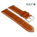 Eulit Louisiana-Alligator Uhrenarmband Modell Guinea-Chrono cognac 22 mm