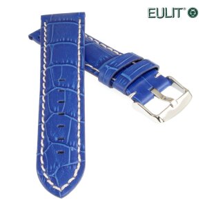 Eulit Louisiana-Alligator Uhrenarmband Modell Guinea-Chrono blau 22 mm