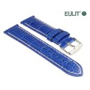 Eulit Louisiana-Alligator Uhrenarmband Modell Guinea-Chrono blau 22 mm