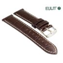 Eulit Louisiana-Alligator Uhrenband Modell Guinea-Chrono mocca 22 mm, XL-Länge