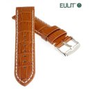 Eulit Louisiana-Alligator Uhrenband Modell Guinea-Chrono cognac 24 mm, XL-Länge